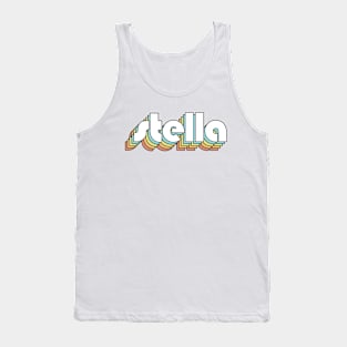 Stella - Retro Rainbow Typography Faded Style Tank Top